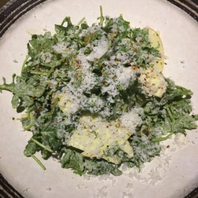 Gluten free salad with sprinkled cheese from Mama Shelter