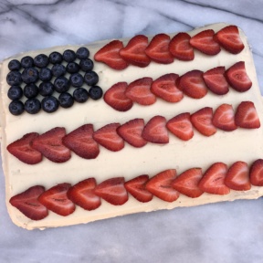Gluten-free Flag Cake with chocolate cake