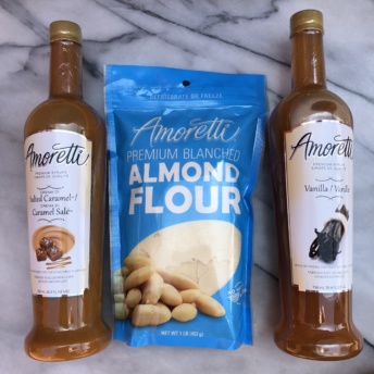 Gluten-free almond flour and syrups from Amoretti