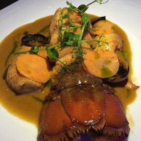 Gluten-free lobster entree from Megu