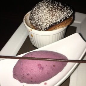 Gluten-free souffle and sorbet from Oceana