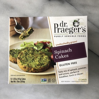 Gluten-free spinach cakes by Dr. Praeger's