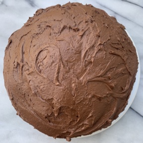 Gluten-free Marble Cake with chocolate frosting