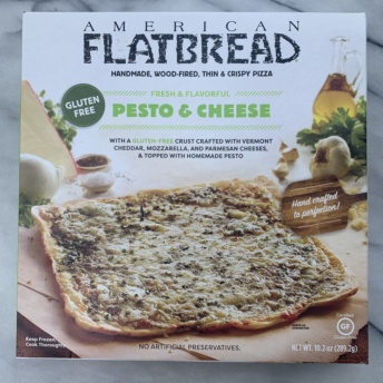Gluten-free pesto & cheese pizza by American Flatbread