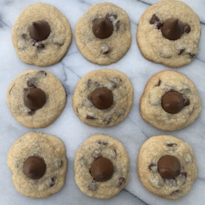 Gluten-free Chocolate Chip Blossoms with Hershey kisses