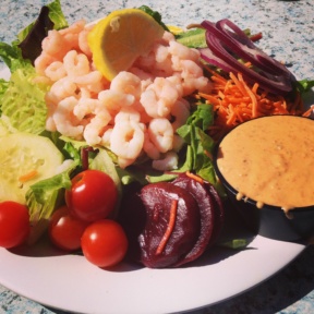 Gluten-free shrimp Cobb salad from Zelda's