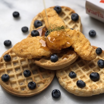 Gluten-free fried chicken and waffles by Van's