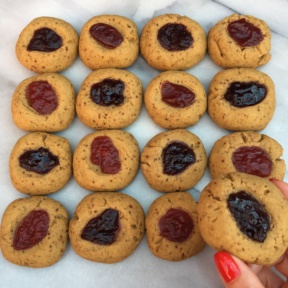 16 gluten-free Jam Thumbprint Cookies