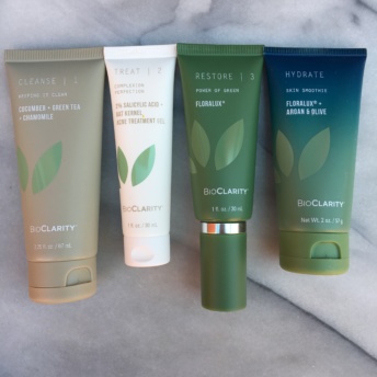 Four gluten-free and vegan skin products by BioClarity