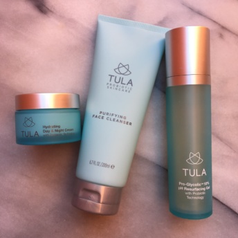 Skincare products from Tula