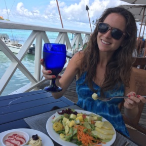 Jackie enjoying a gluten-free lunch at The Regency at Sandals