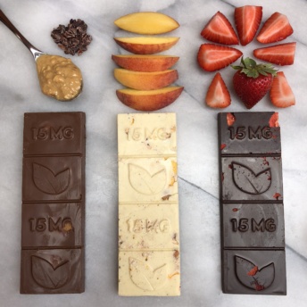 Gluten-free CBD infused chocolate in 3 flavors