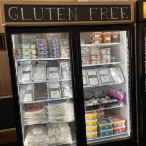 Gluten-free freezer section at Lola's Italian Kitchen