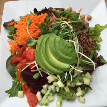 Salad with avocado and veggies
