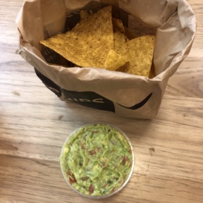 Gluten-free guac and chips from Dos Toros