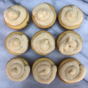 Cookie Stuffed Vanilla Cupcakes