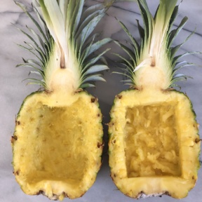 Making a Smoothie in Pineapple Boats