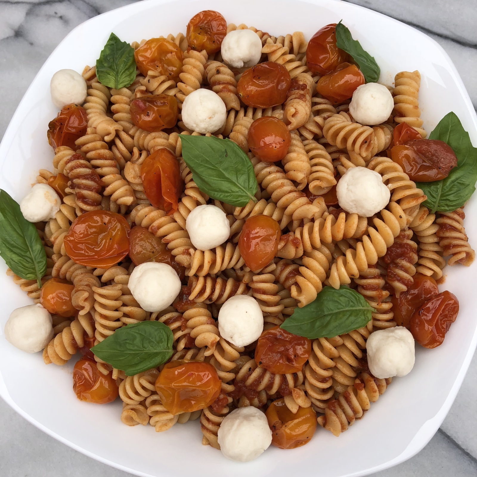 Chickpea Rotini with Tomato Sauce, Roasted Tomatoes, Basil, and Vegan ...