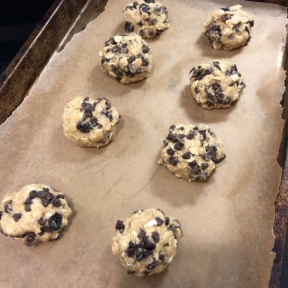 Gluten-free Chocolate Chip Oatmeal Raisin Cookies ready for the oven