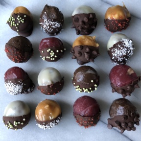 Chocolate Dipped Frozen Bites for the holidays