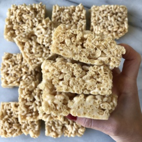 Stack of gluten-free Marshmallow Treats