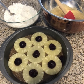 Making a gluten-free Pineapple Upside Down Cake
