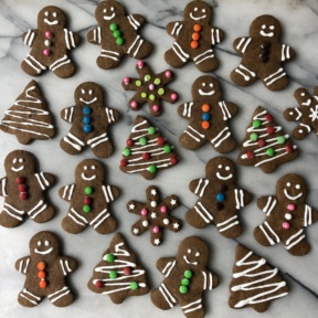 Gluten-free Gingerbread men, Christmas trees, and snowflakes