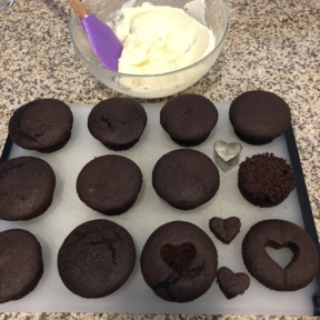 Making Frosted Heart Chocolate Cupcakes