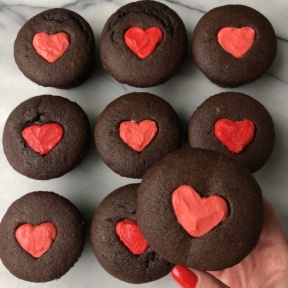 Gluten-free Frosted Heart Chocolate Cupcakes