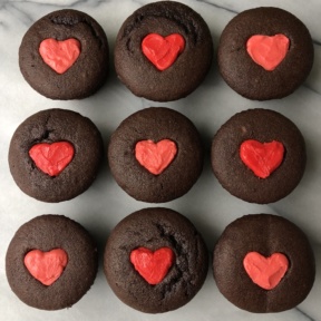 Gluten-free dairy-free Frosted Heart Chocolate Cupcakes for Valentine's Day