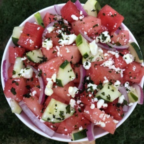 Gluten-free Watermelon Cucumber Feta Salad