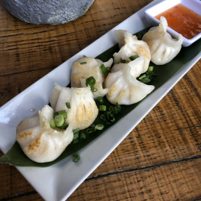 Gluten-free shrimp dumplings from Exit 4 Food Hall