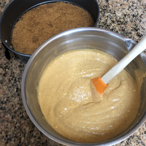 Making gluten-free Pumpkin Cheesecake