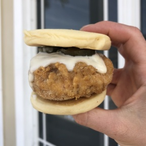 Gluten-free vegan fried chicken sliders from PAC Pastries in Florida
