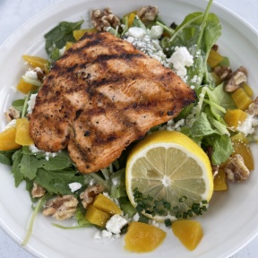 Gluten-free salad with salmon from The Boathouse