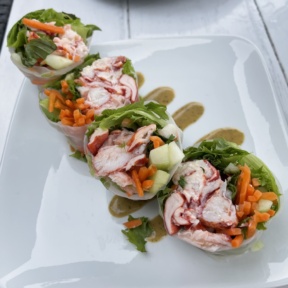 Gluten-free lobster spring roll from The Boathouse