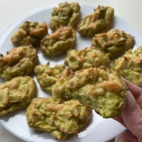 Taking a bite of gluten-free Avocado Parmesan Bites