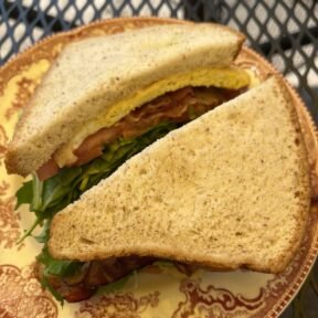 Splendid egg sandwich on GF bread from Persephone's Kitchen