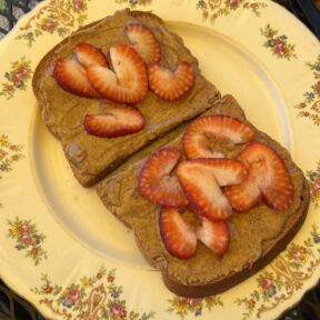 Gluten-free almond butter toast from Persephone's Kitchen