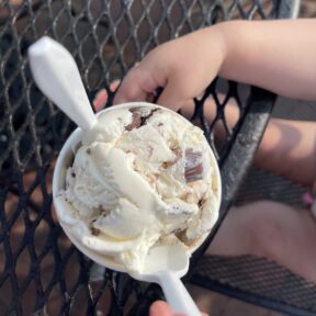 Gluten-free Moose Tracks ice cream from The Ice Cream Place