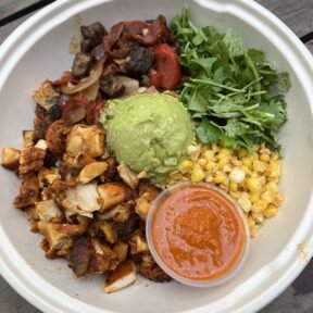 Chicken al pastor bowl from Avo in NYC