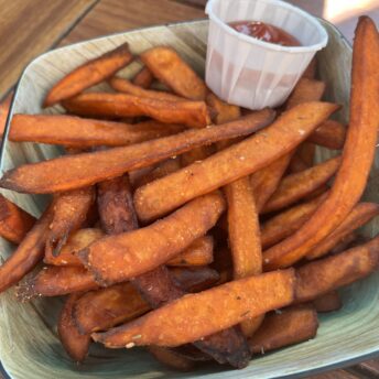 Gluten-free sweet potato fries from The Charlie Noble in Nantucket