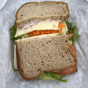 Gluten-free veggie sandwich from Claudette's Sandwich Shop in Nantucket