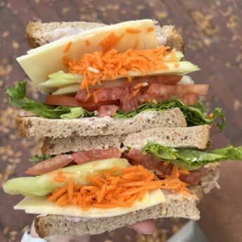 Gluten-free veggie sandwich from Claudette's Sandwich Shop