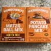 Gluten-free matzo ball mix and potato pancake mix from Manischewitz